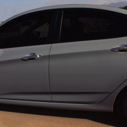 Накладки на ручки (4 шт, нерж) OmsaLine - Італійська нержавійка для Hyundai Accent Solaris 2011-2017 рр
