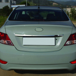 Накладка над номером (нерж.) OmsaLine - Італійська нержавійка для Hyundai Accent Solaris 2011-2017 рр