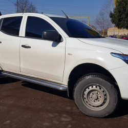 Бокові пороги Premium (2 шт., нерж.) Ø60 для Mitsubishi L200 2015-2024 рр