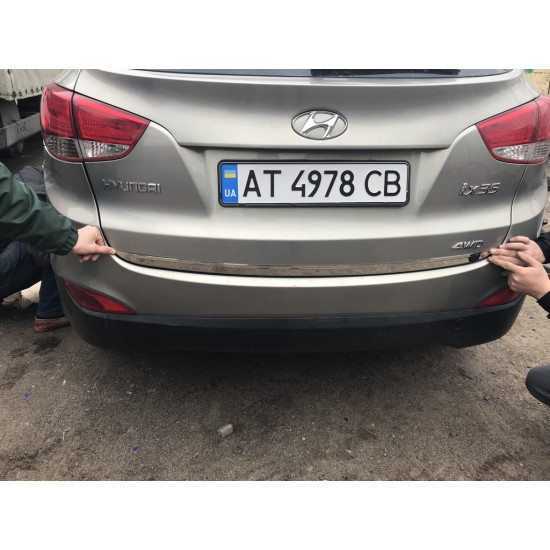 Кромка багажника (нерж.) OmsaLine - Італійська нержавійка для Hyundai IX-35 2010-2015рр