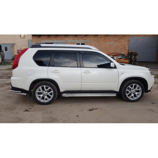 Бокові пороги Premium (2 шт., нерж.) Ø60 для Nissan X-trail T31 2007-2014рр