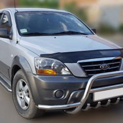 Кенгурятник з вусами WT003 (нерж.) для Kia Sorento 2002-2009 рр