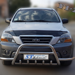 Кенгурятник з вусами WT003 (нерж.) для Kia Sorento 2002-2009 рр