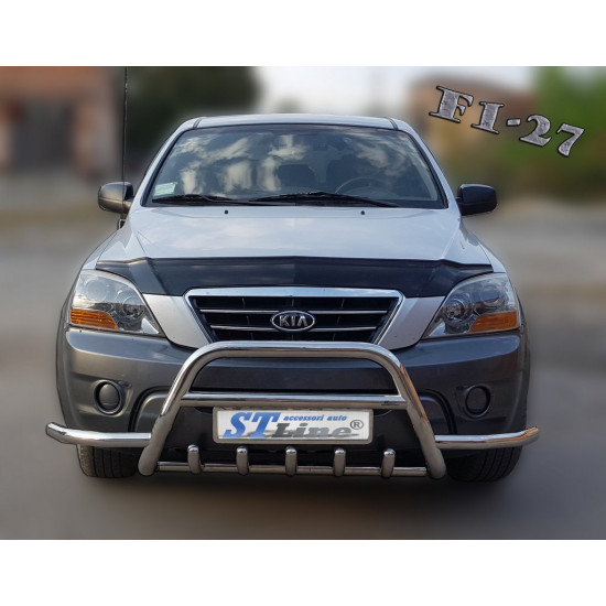 Кенгурятник з вусами WT003 (нерж.) для Kia Sorento 2002-2009 рр