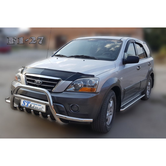 Кенгурятник з вусами WT003 (нерж.) для Kia Sorento 2002-2009 рр