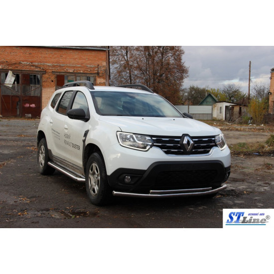 Передній захист F3-10 (нерж.) для Renault Duster 2018-2024 рр