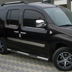 Бічні труби BB002 (2 шт., нерж.) 60 мм, коротка база для Renault Kangoo 2008-2020 рр