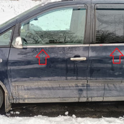 Окантовка вікон (4 шт, нерж) Carmos - Турецька сталь для Seat Alhambra 1996-2010 рр