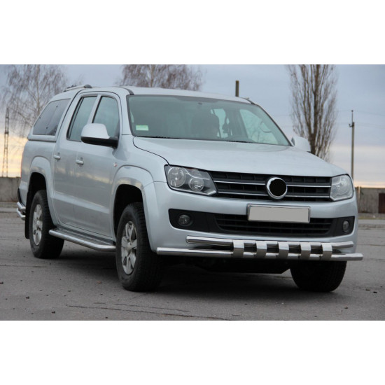 Передній захист F3-08.7 (нерж) для Volkswagen Amarok 2010-2022 рр