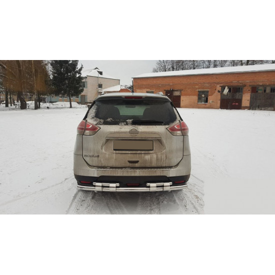 Задній захист NSXT.13.6.B1-08 (2 шт., нерж) для Nissan X-trail T32 / Rogue 2014-2021 рр