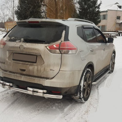 Задній захист NSXT.13.6.B1-08 (2 шт., нерж) для Nissan X-trail T32 / Rogue 2014-2021 рр