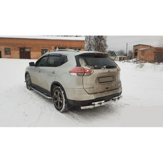 Задній захист NSXT.13.6.B1-08 (2 шт., нерж) для Nissan X-trail T32 / Rogue 2014-2021 рр