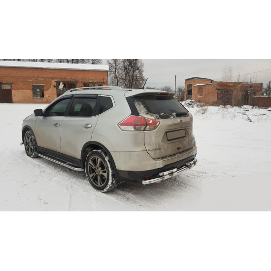 Задній захист NSXT.13.6.B1-08 (2 шт., нерж) для Nissan X-trail T32 / Rogue 2014-2021 рр