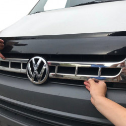 Накладки на решітку (Carmos, 2 шт., нерж.) для Volkswagen T5 2010-2015 рр