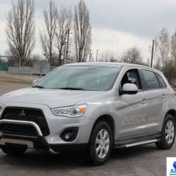 Бокові пороги Allmond Grey (2 шт., алюм.) для Mitsubishi ASX 2010-2023 рр