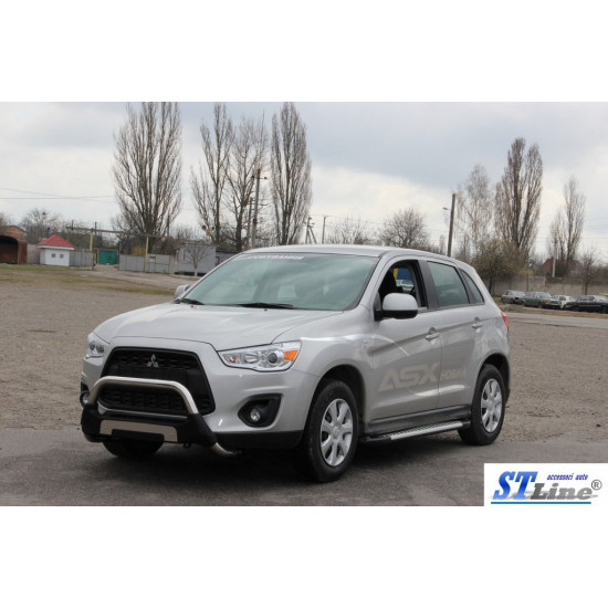 Бокові пороги Allmond Grey (2 шт., алюм.) для Mitsubishi ASX 2010-2023 рр