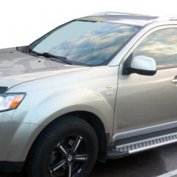 Бокові пороги Allmond Grey (2 шт., алюм.) для Mitsubishi Outlander 2006-2012рр