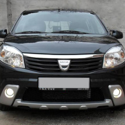 Накладки на передній бампер (3 шт, під фарбування) для Dacia Sandero 2007-2013 рр