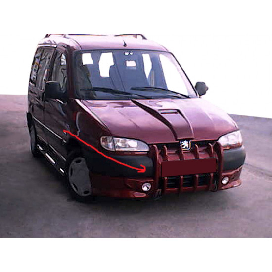 Накладка на передній бампер Ікла (під фарбування) для Citroen Berlingo 1996-2008 рр