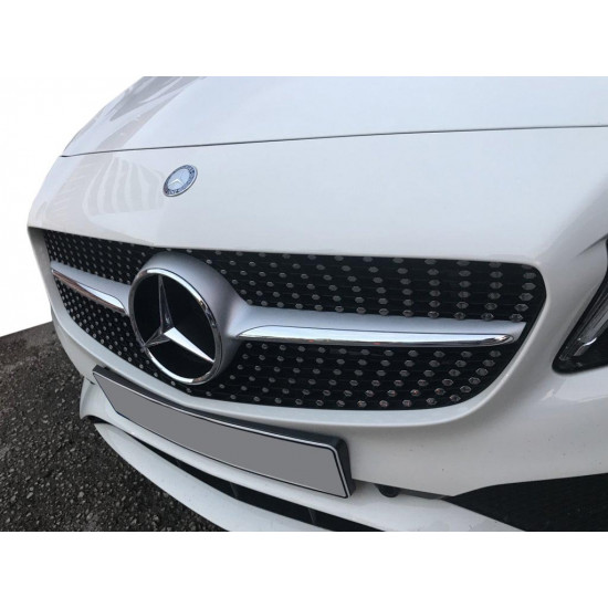 Передня решітка Diamond Silver 2014-2018, без камери для Mercedes C-сlass W205 рр