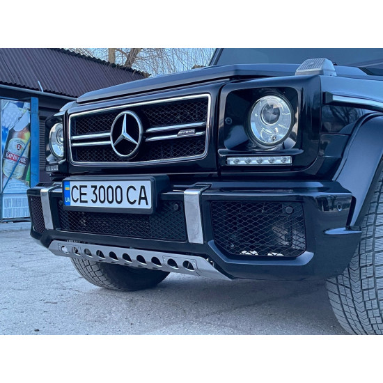 Передній бампер AMG G63/G65 (в зборі) G65 (чорна сітка) для Mercedes G сlass W463 1990-2018рр