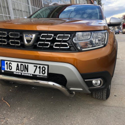 Накладки на противотуманки (2 шт., нерж) OmsaLine - Італійська нержавійка для Renault Duster 2018-2024 рр