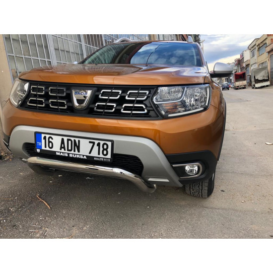 Накладки на противотуманки (2 шт., нерж) Carmos - Турецька сталь для Renault Duster 2018-2024 рр