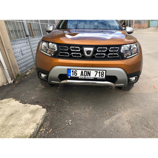 Накладки на противотуманки (2 шт., нерж) Carmos - Турецька сталь для Renault Duster 2018-2024 рр