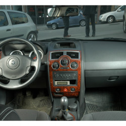 Накладки на панель 17 деталей (Meric, Туреччина) Дерево для Renault Megane II 2004-2009 рр