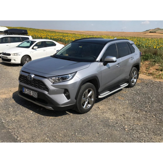 Бокові пороги Tayga V2 (2 шт., алюміній) для Toyota Rav 4 2019-2024