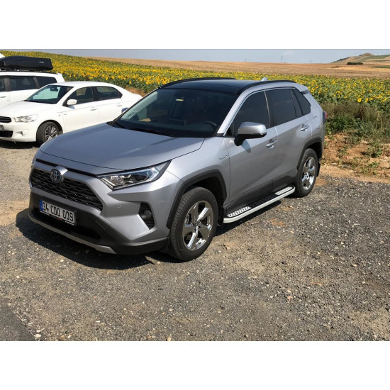 Бокові пороги Tayga V2 (2 шт., алюміній) для Toyota Rav 4 2019-2024