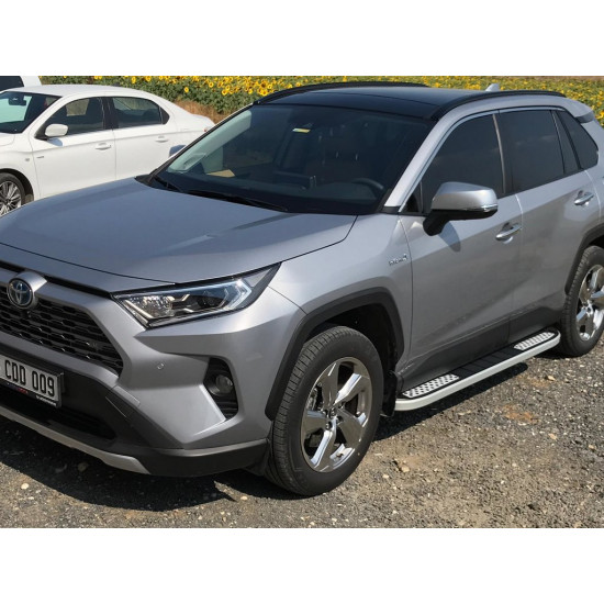 Бокові пороги Tayga V2 (2 шт., алюміній) для Toyota Rav 4 2019-2024