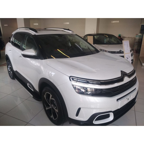 Бокові пороги Duru (2 шт., алюміній) для Citroen C5 Aircross 2017-2024 рр