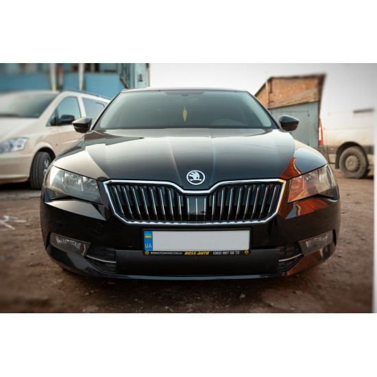 Зимова накладка на решітку (нижня) Глянцева для Skoda Superb 2016-2024 рр