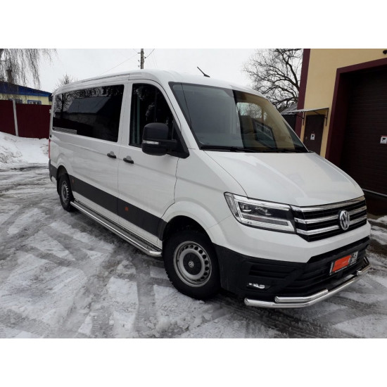 Передній захист ST085 (нерж) для Volkswagen Crafter 2017-2024 рр