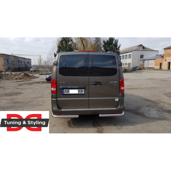 Задній захист кути AK003 (нерж.) для Mercedes Vito / V-class W447 2014-2024 рр