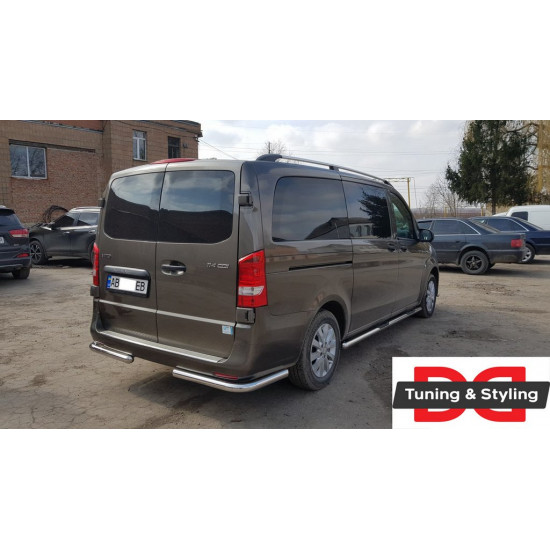 Задній захист кути AK003 (нерж.) для Mercedes Vito / V-class W447 2014-2024 рр