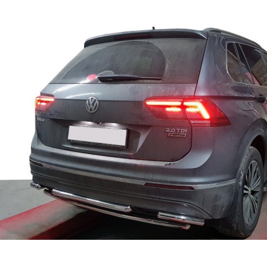 Задній захист AK001-2 (нерж) для Volkswagen Tiguan 2016-2024