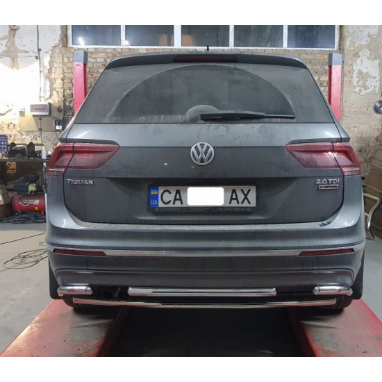 Задній захист AK001-2 (нерж) для Volkswagen Tiguan 2016-2024