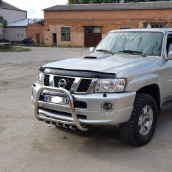 Кенгурятник QT007 (нерж) для Nissan Patrol Y61 1997-2011 рр