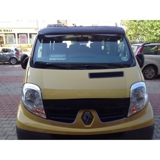 Козирьок на лобове скло (чорний глянець, 5мм) для Opel Vivaro 2001-2015 рр