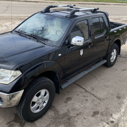 Рейлінги з перемичками (2 шт, Хром) для Nissan Navara 2006-2015 рр