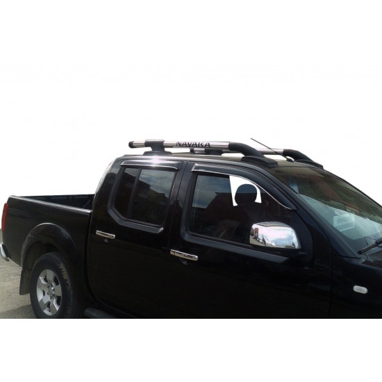 Рейлінги з перемичками (2 шт, Хром) для Nissan Navara 2006-2015 рр