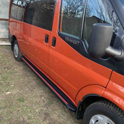 Бокові пороги Maya Red (2 шт., алюміній) Коротка база для Ford Transit 2000-2014 рр