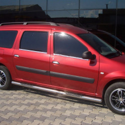 Бічні труби (2 шт., нерж.) для Renault Logan MCV 2005-2013 рр