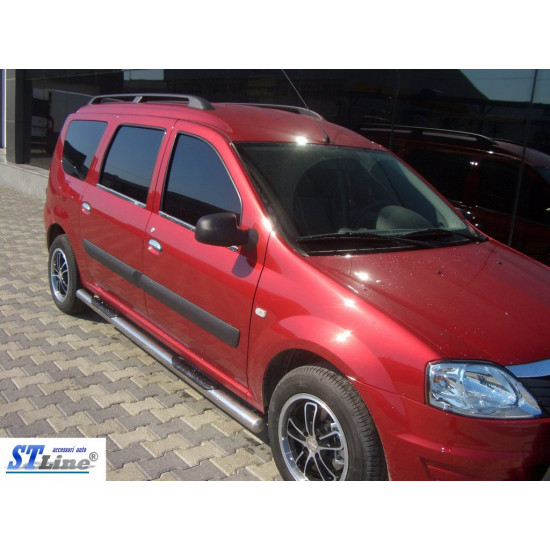 Бічні труби (2 шт., нерж.) для Renault Logan MCV 2005-2013 рр