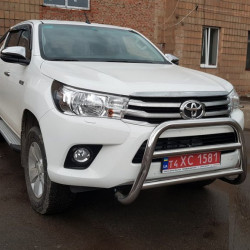 Кенгурятник WT007 (нерж) для Toyota Hilux 2015-2024 рр