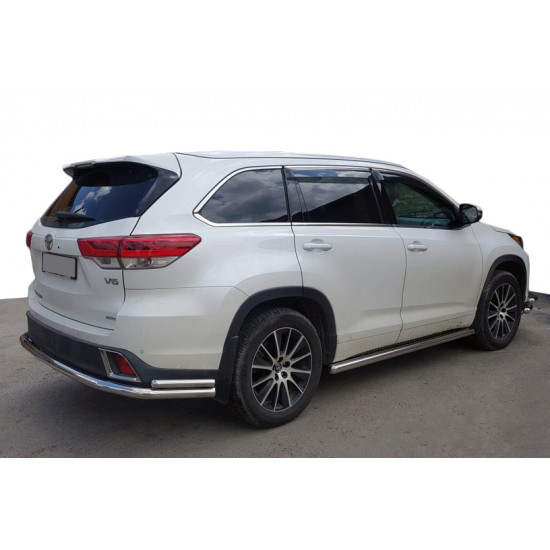 Задній захист AK005-2 (2 шт., нерж) для Toyota Highlander 2013-2019 рр