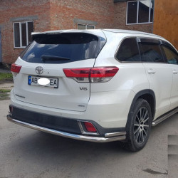 Задній захист AK005-2 (2 шт., нерж) для Toyota Highlander 2013-2019 рр