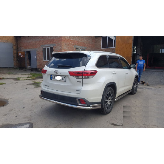 Задній захист AK005-2 (2 шт., нерж) для Toyota Highlander 2013-2019 рр